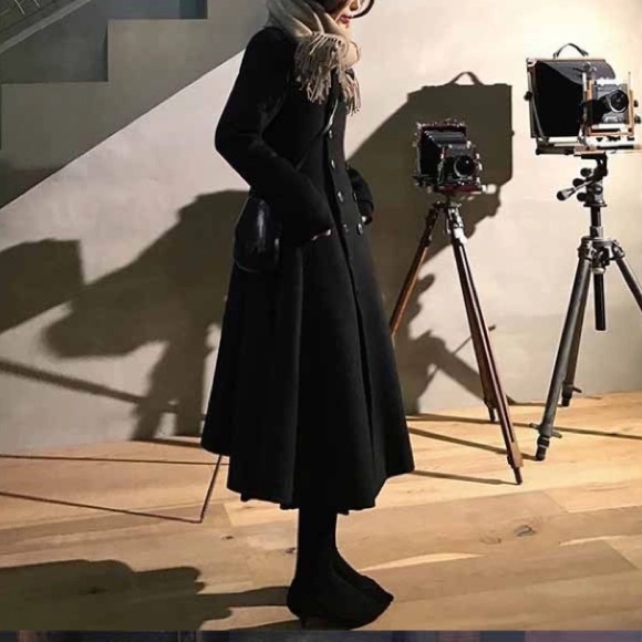 Y&Y Double Breasted Black Coat - Picture 3 of 12